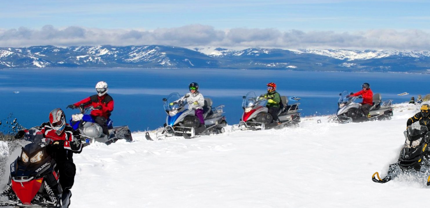 Lake Tahoe Snowmobiling Tours in winter